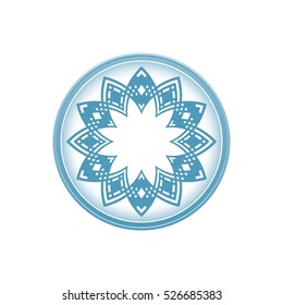 Abstract floral decoration element, circle ornament.