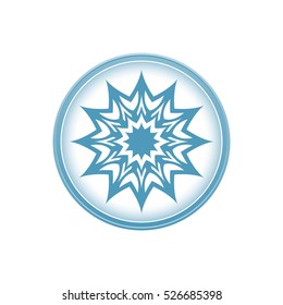 Abstract floral decoration element, circle ornament.