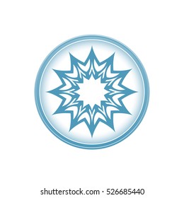 Abstract floral decoration element, circle ornament.