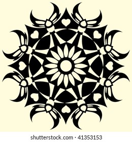 abstract floral decoration, vector design element