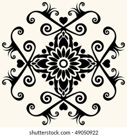 abstract floral decoration, vector design element