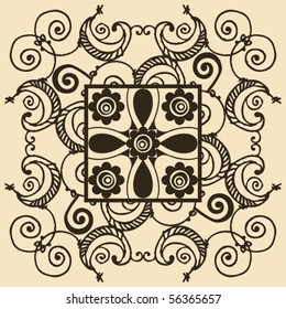 abstract floral decoration, vector design elements