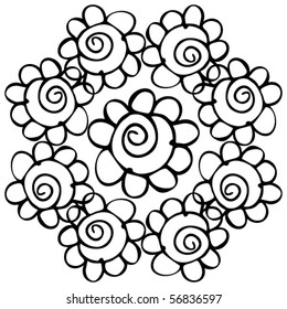 abstract floral decoration, vector design elements