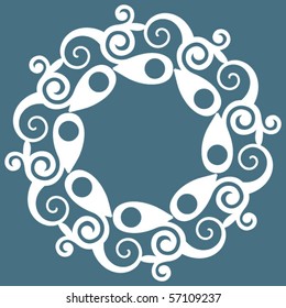 decoración floral abstracta, elementos de diseño vectorial