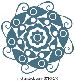 abstract floral decoration, vector design elements