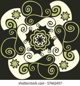abstract floral decoration, vector design elements