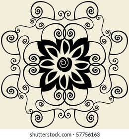 abstract floral decoration, vector design elements