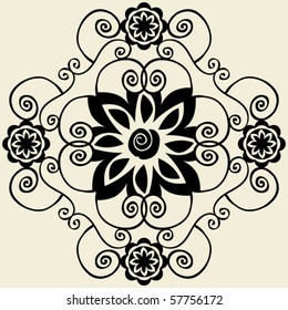 abstract floral decoration, vector design elements