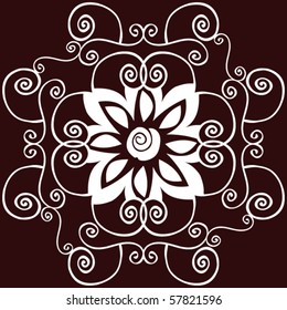 abstract floral decoration, vector design elements