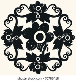 decoración floral abstracta, elemento de diseño vectorial