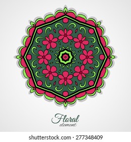 Abstract floral decoration. Vector illustration. 10 EPS