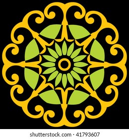 abstract floral decoration, vector illustration