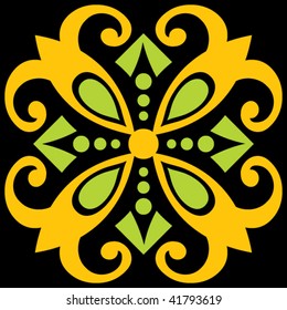 abstract floral decoration, vector illustration