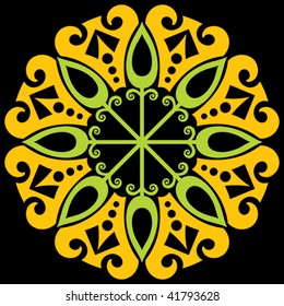 abstract floral decoration, vector illustration