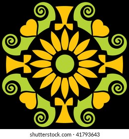 decoración floral abstracta, ilustración vectorial