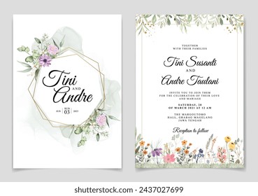 Abstract and Floral Decorative Card Template. Illustrator and designer. Wedding Invites, save the date, Birthday Invites, Video Invites, E-Cards.