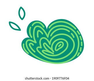 Abstract floral decorative element - bush. Flat vector illustration isolated on white background.