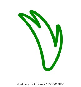 Elemento decorativo floral abstracto - césped en color verde. Ilustración vectorial aislada en fondo blanco para logotipo o icono.