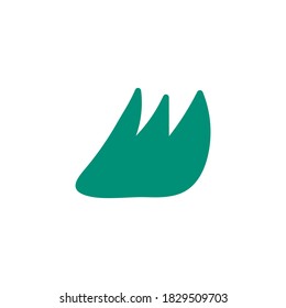 Abstract floral decorative element - grass monochrome silhouette. Flat vector illustration isolated on white background.