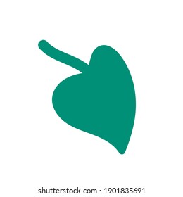 Abstraktes blumengeschmücktes Element - Baumblattsilhouette. Flache Vektorgrafik.