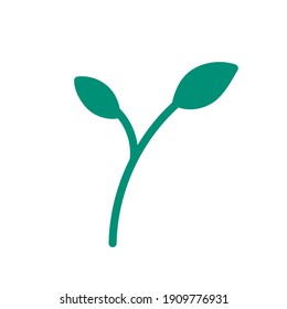 Abstraktes florales Dekorationselement - Baumblätter. Flache Vektorgrafik einzeln auf weißem Hintergrund.