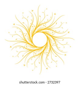 abstract floral decorative frame isolated on white, vector illustration