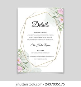 Abstract and Floral Decorative Invitation Template. Illustrator and designer. Wedding Invites, save the date, Birthday Invites, Video Invites, E-Cards.