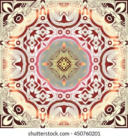 abstract floral decorative pattern round shape on a light background