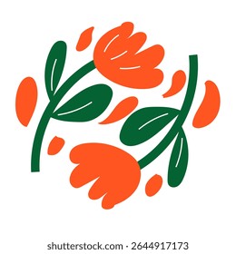 Abstract floral design with bold shapes (1)