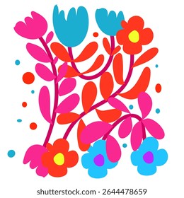Abstract floral design with bright colors