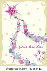 abstract floral design for a card with a place for text