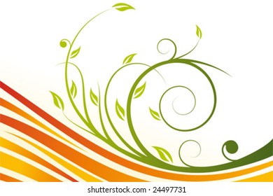Abstract floral design with color lines vector