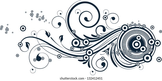 Abstract floral design element.