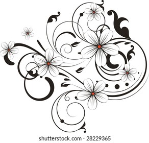 Elemento de diseño floral abstracto.