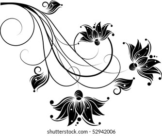 Abstract floral design element.