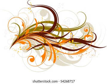 Abstract floral design element.