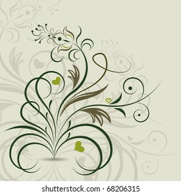Abstract floral design element.