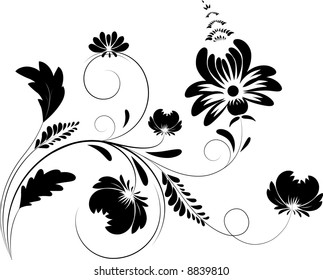 Abstract floral design element. Vector