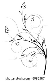 Abstract floral design element. Vector.