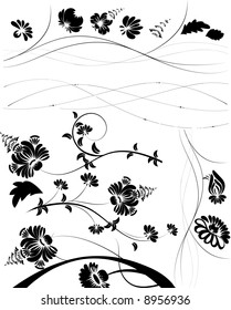 Abstract floral design elements. All objects are separated
