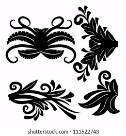 abstract floral design elements set