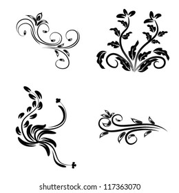 abstract floral design elements set