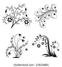 abstract floral design elements set