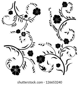 abstract floral design elements set