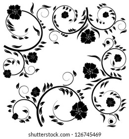 abstract floral design elements set