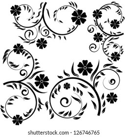 abstract floral design elements set