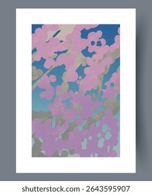 An Abstract Floral Design Featuring Soft Pastel Colors Set Against a Calming Blue Background
