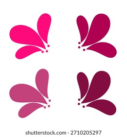 Abstract floral design featuring stylized petals in varying shades of pink and magenta. Simple, modern, and elegant, suitable for backgrounds, logos, or decorative elements.