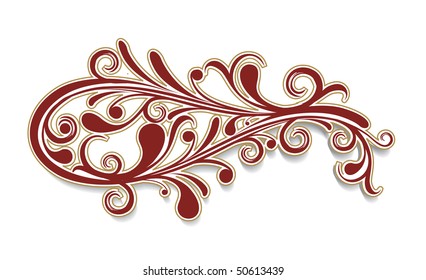 abstract floral design fish, vector illustration