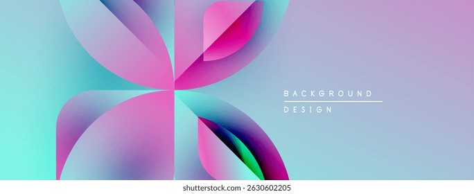 Abstract floral design. Gradient colors blend, creating dynamic visual effect. Modern background suitable for various projects.